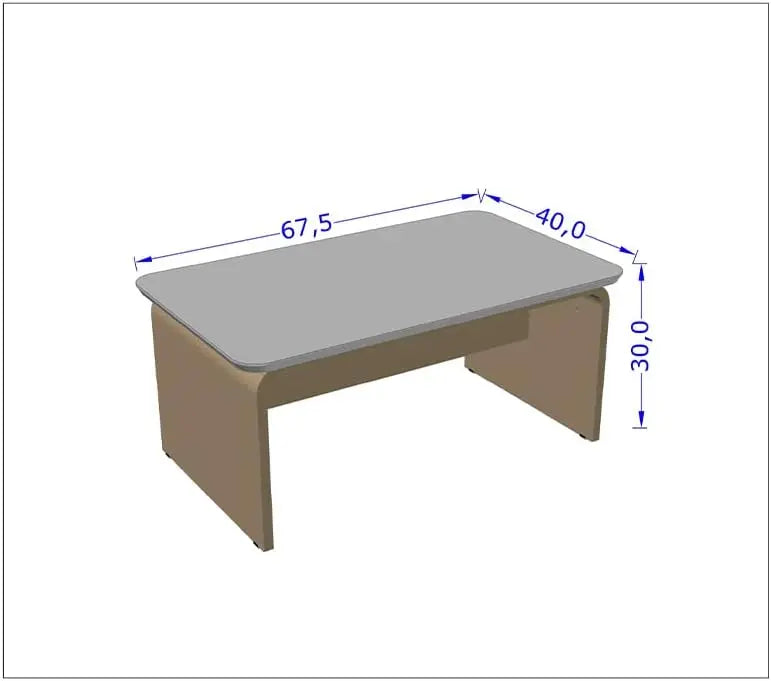 Mesa de centro sala de estar lilibeth cor titânio/naturale