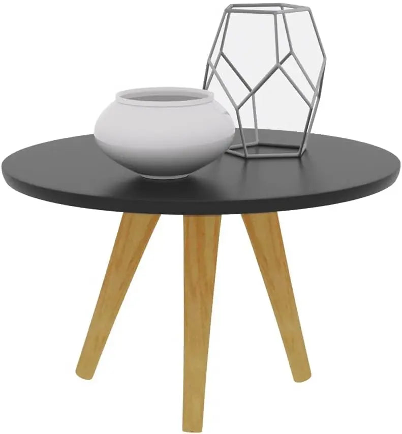 Conjunto de Mesa de Chá Cissa Matte Black, Centro e Lado, Retrô