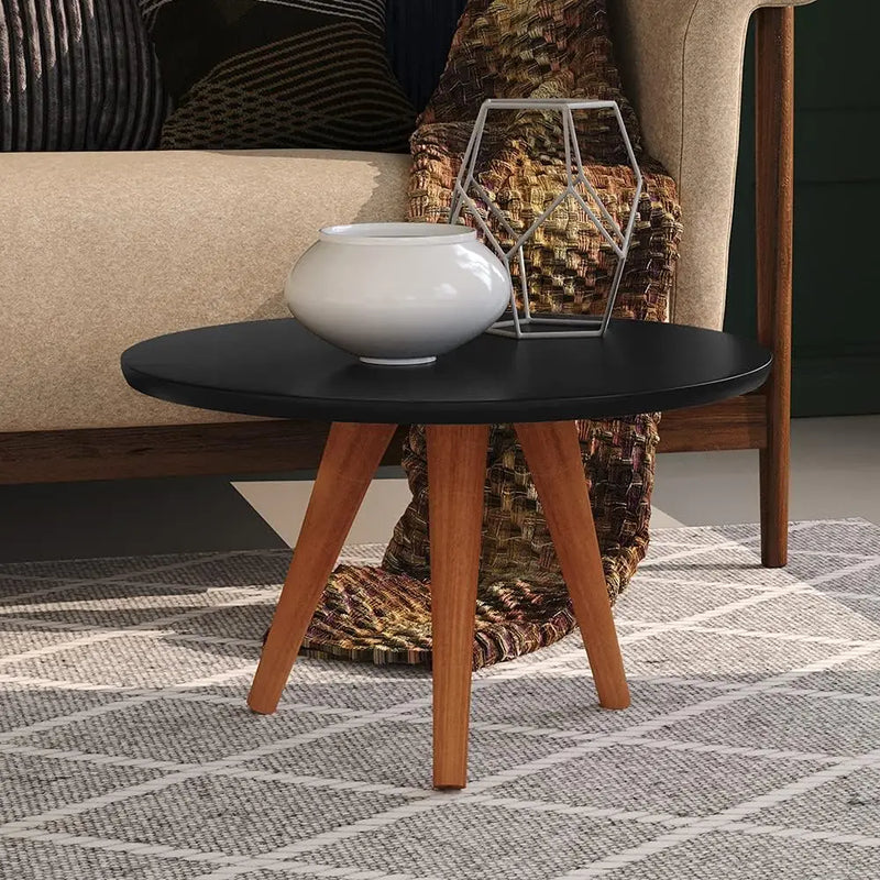 Conjunto de Mesa de Chá Cissa Matte Black, Centro e Lado, Retrô