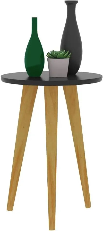 Conjunto de Mesa de Chá Cissa Matte Black, Centro e Lado, Retrô