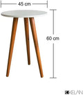 Mesa De Canto Redonda Mdf 60cm branca